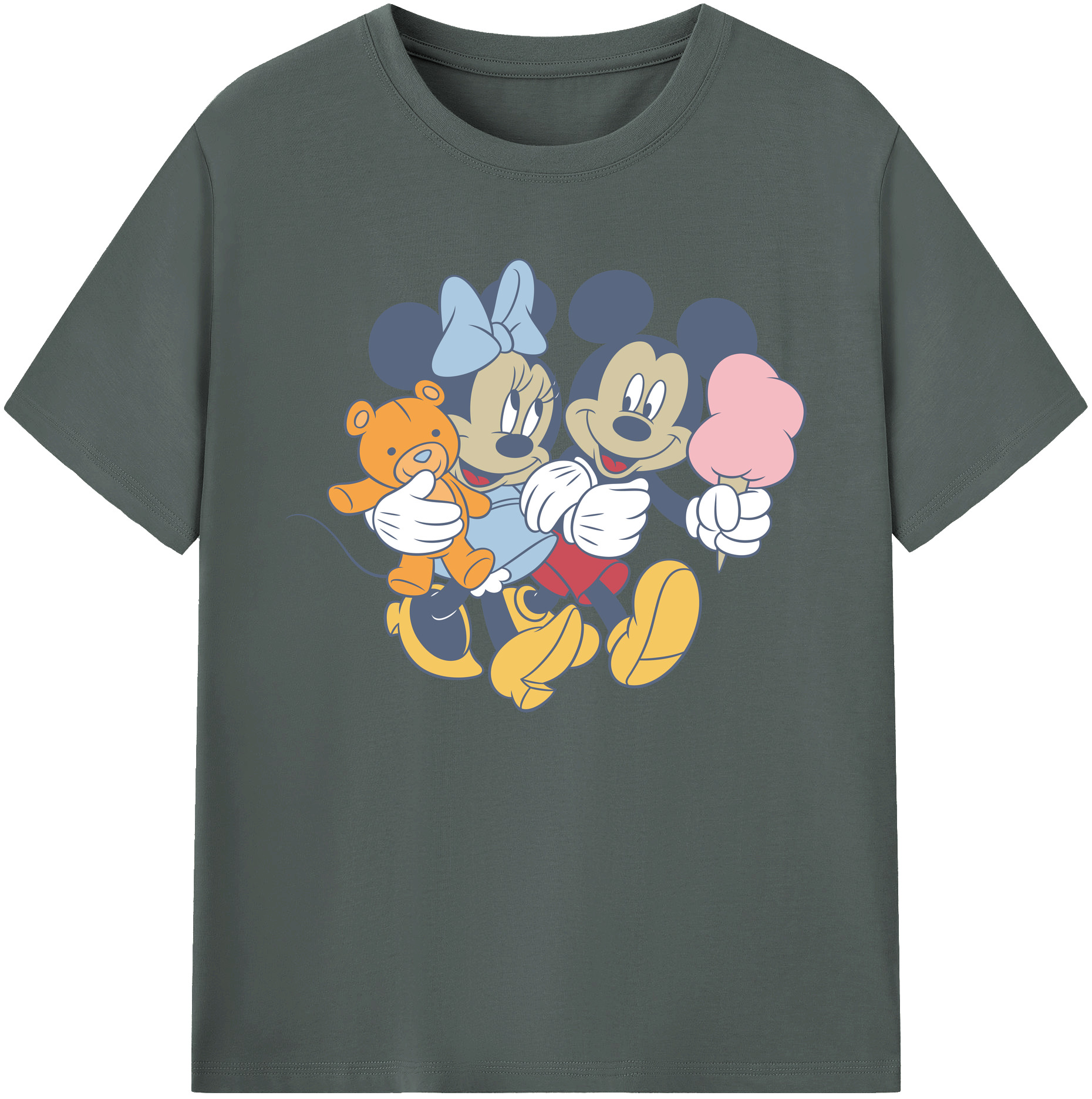 ミッキーマウス Mickey Mouse 綿100％ メンズ半袖Tシャツ｜肌触りやわらか＆通気性